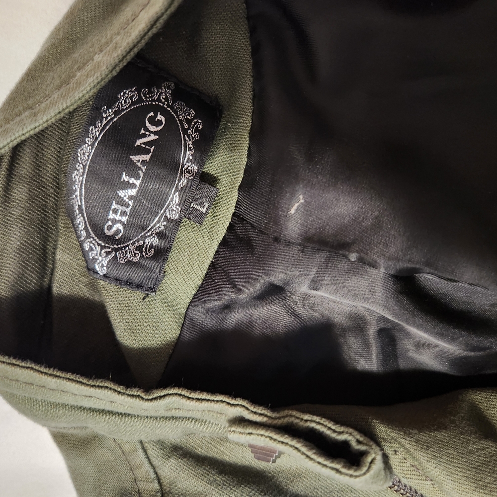 Olive Green Studded Jacket - Picture 2 of 9